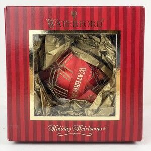 Waterford Holiday Heirlooms Ashbourne Red Velvet Ball Ornament MIB
